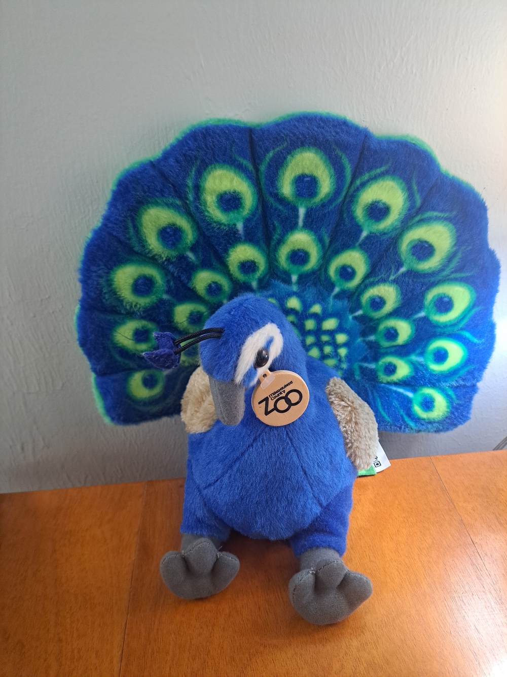 Plush Blue Peacock Toy for Small Pets